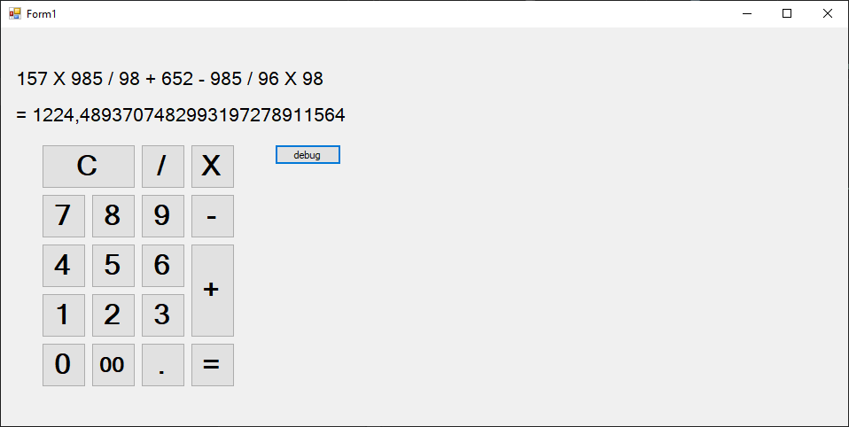 C# Calculator Screenshot